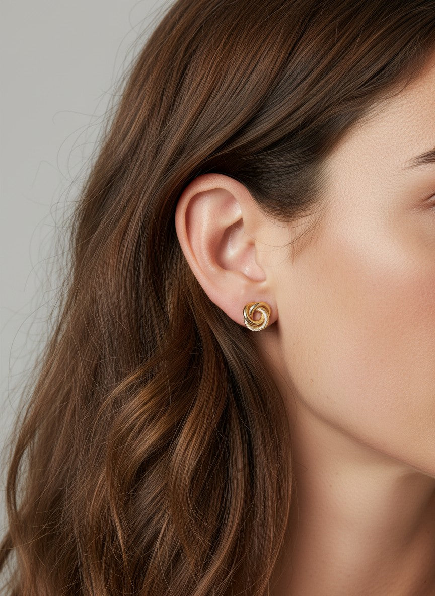 Abstract Sculptural Knot Stud Earrings