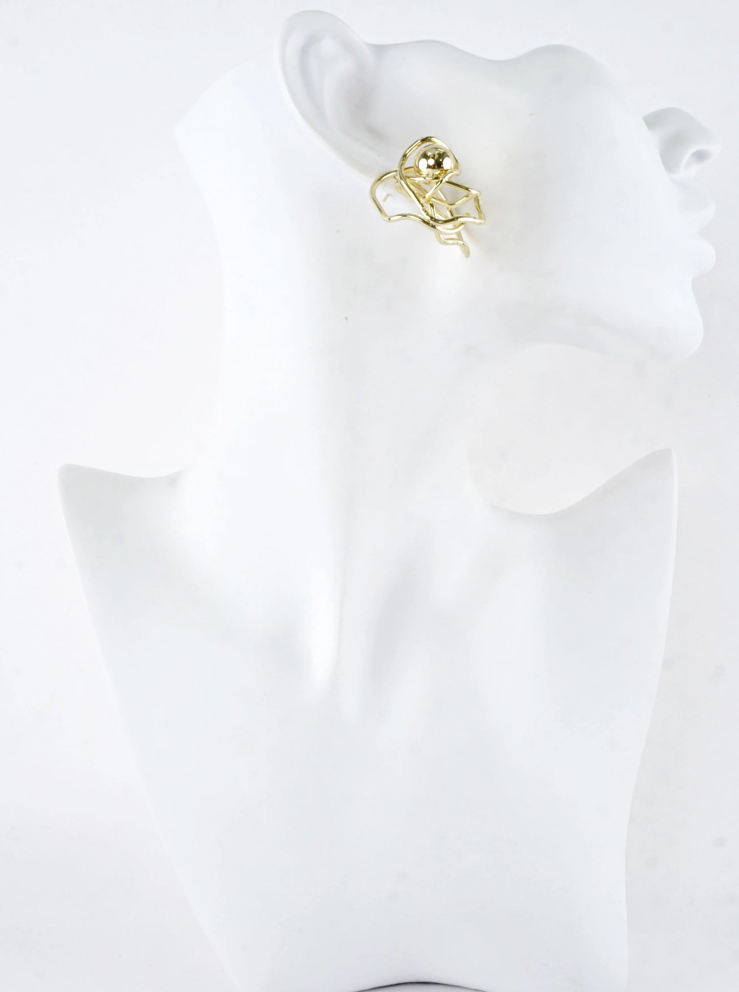 Abstract Wire Rose Ball Stud Earrings