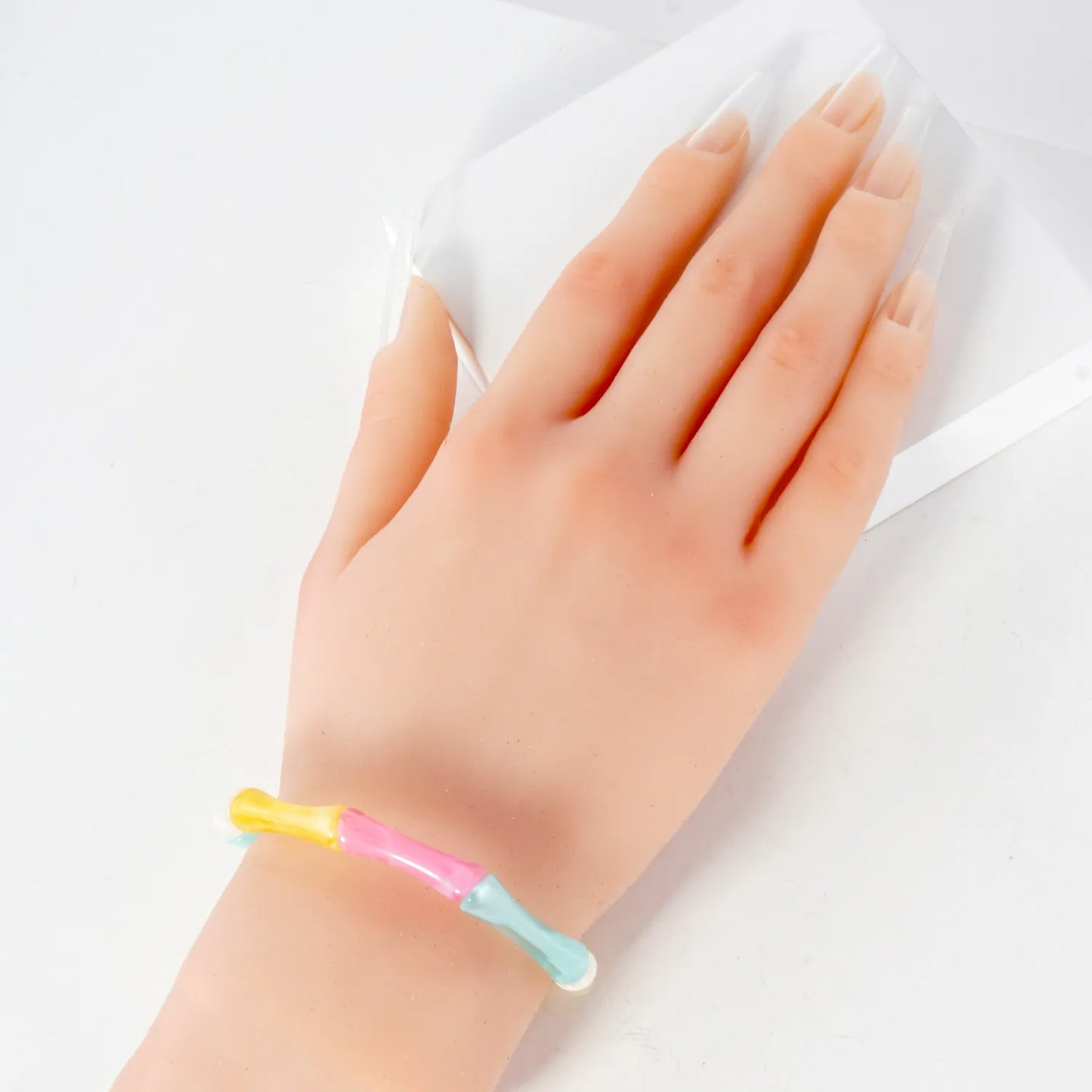 Acetate Bamboo Design Stretch Bangle Bracelet