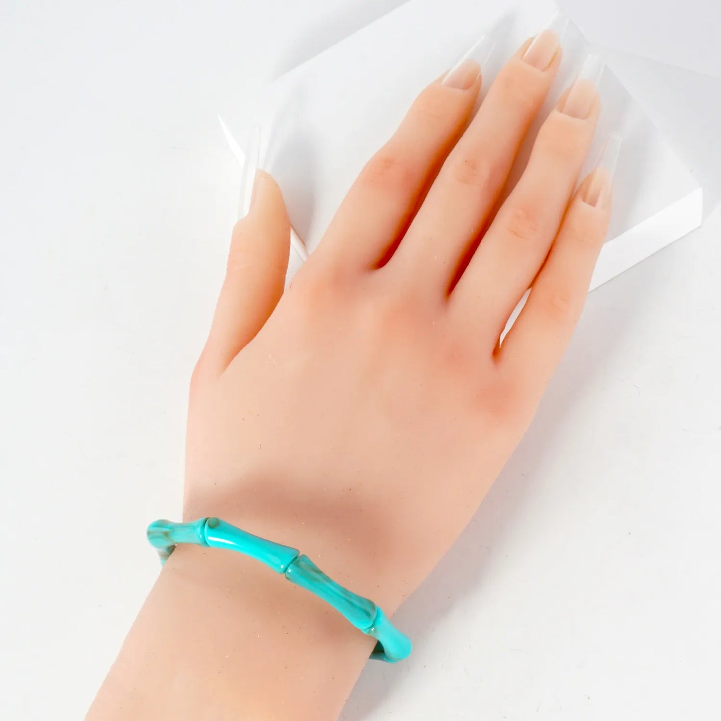 Acetate Bamboo Design Stretch Bangle Bracelet