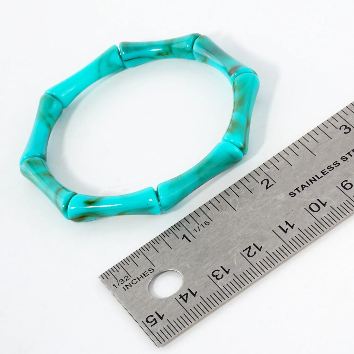 Acetate Bamboo Design Stretch Bangle Bracelet