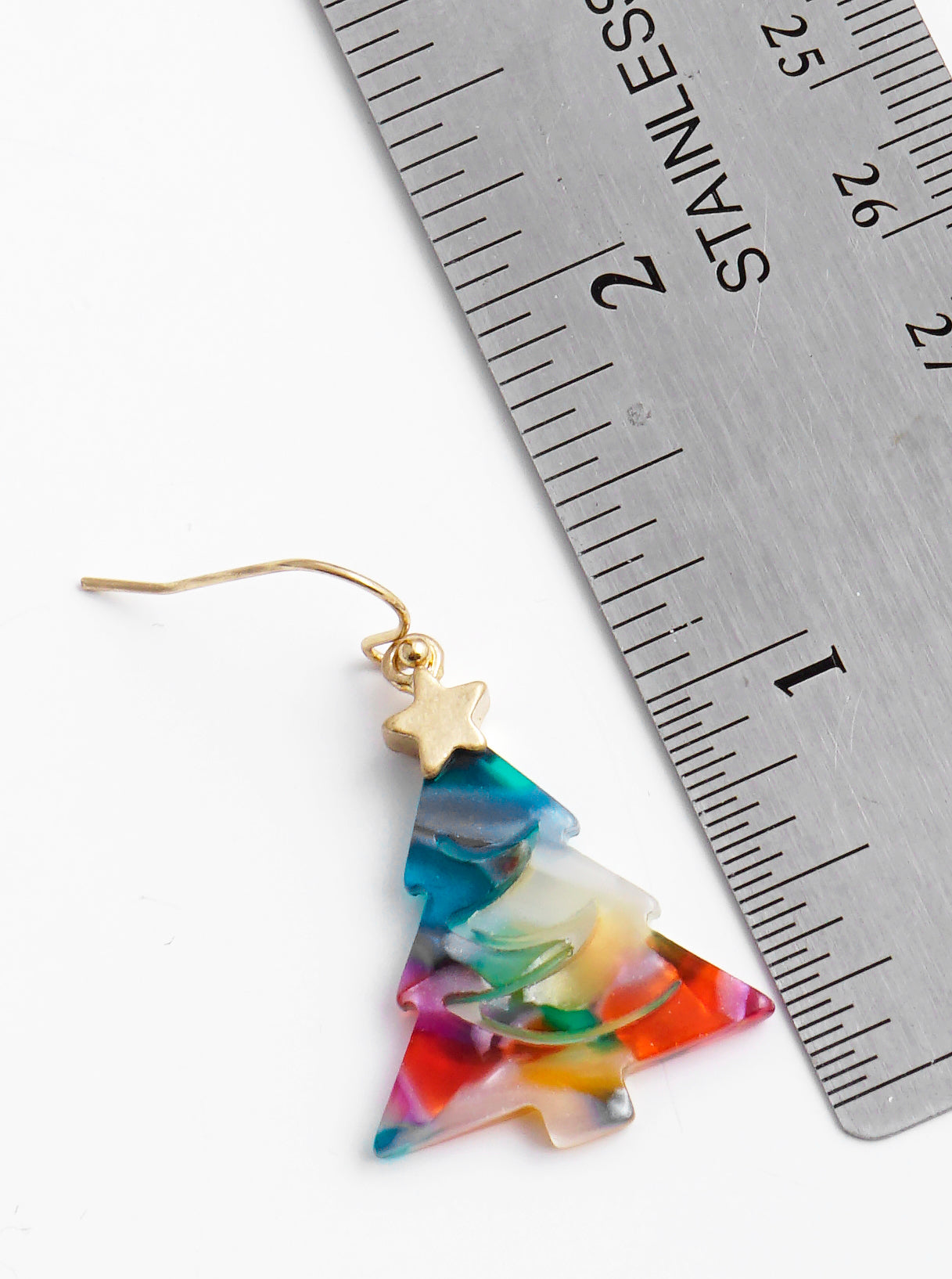 Acetate Christmas Tree Dangle Drop Earrings