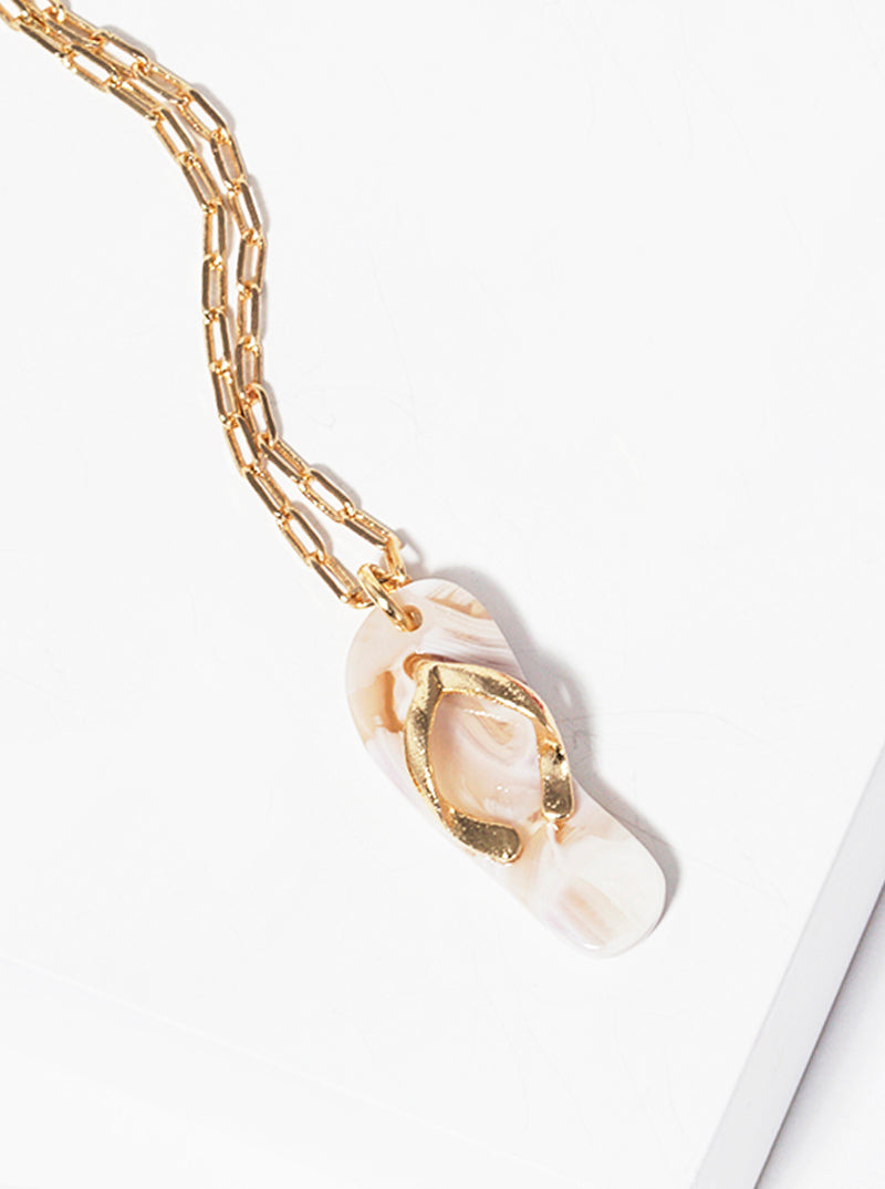 Acetate Flip Flop Pendant Beach-Themed Necklace