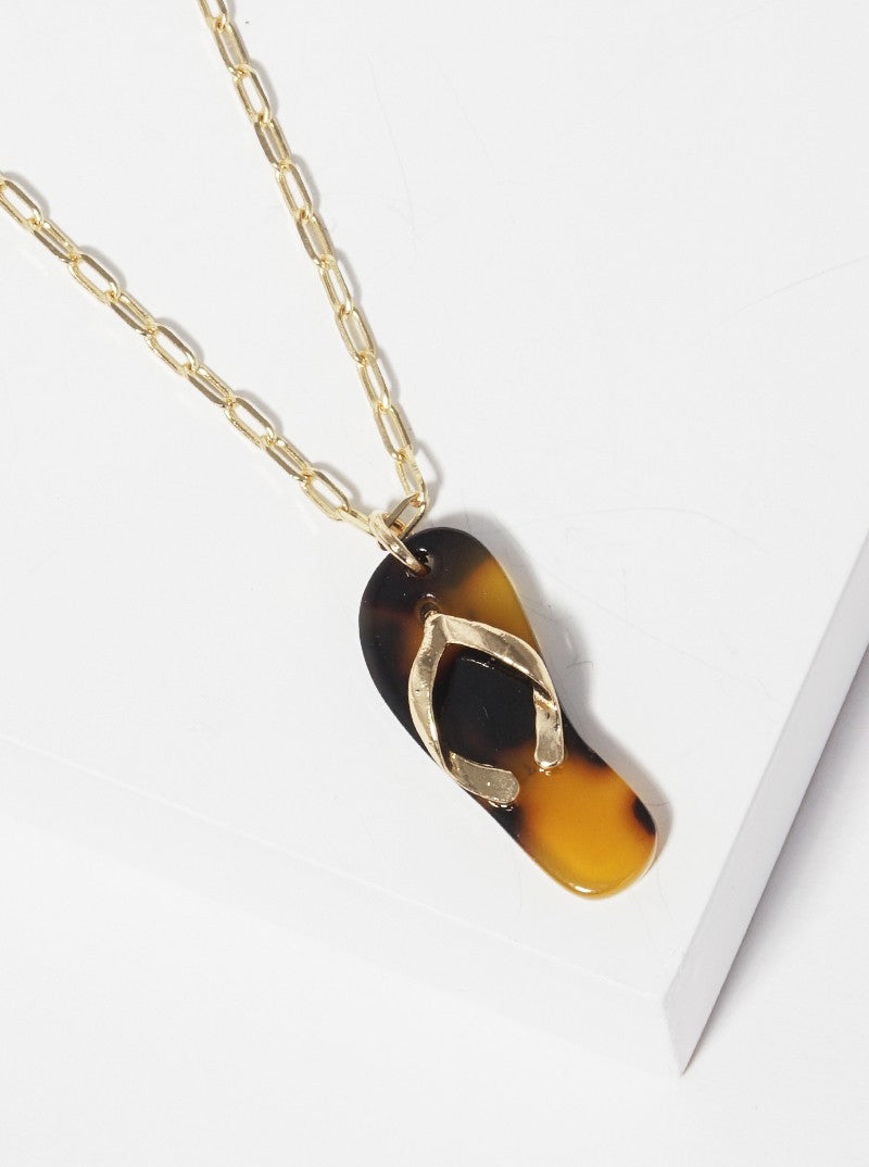 Acetate Flip Flop Pendant Beach-Themed Necklace