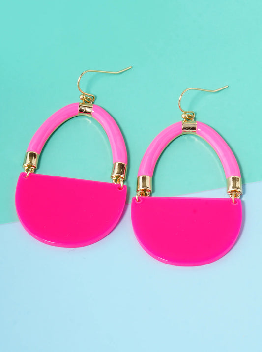 Acetate Geometric Shape Dangle Drop Earrings