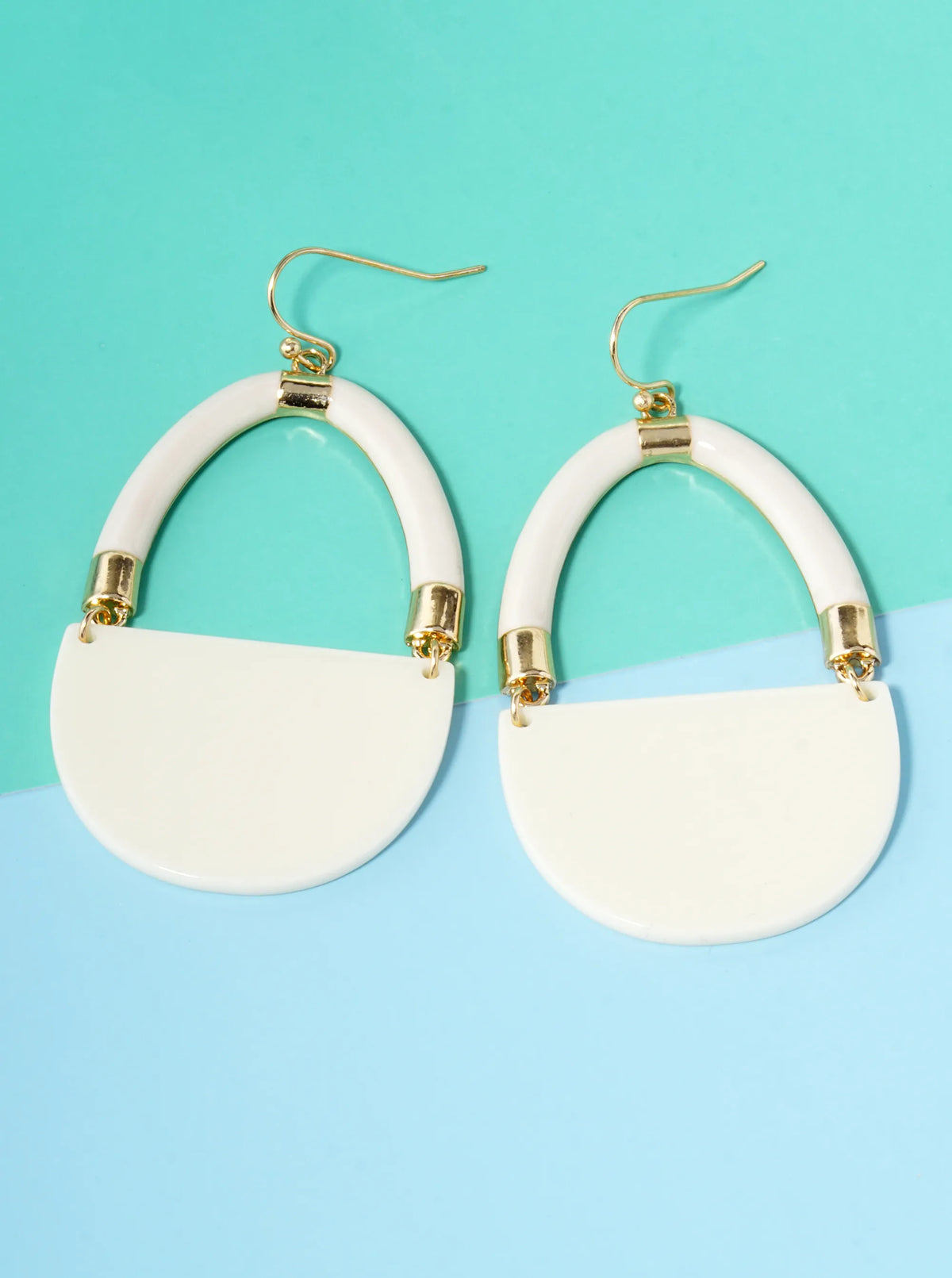 Acetate Geometric Shape Dangle Drop Earrings