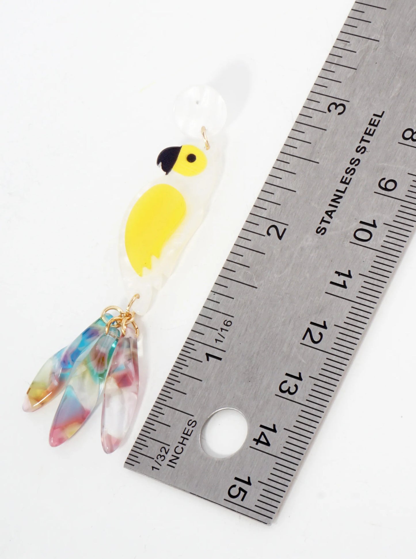 Acetate Parrot Tropical Bird Statement Earrings
