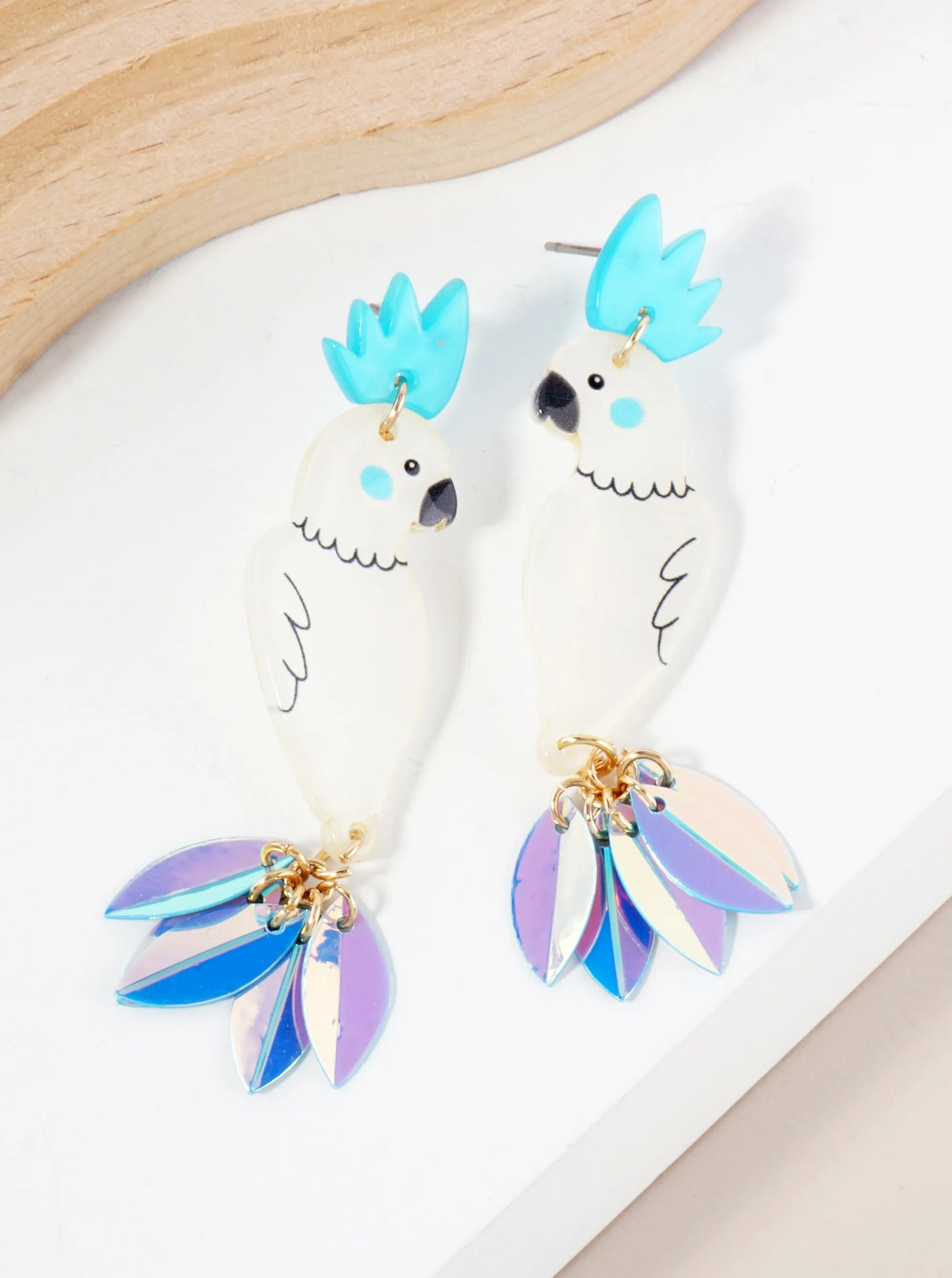Acetate Parrot Tropical Bird Statement Earrings