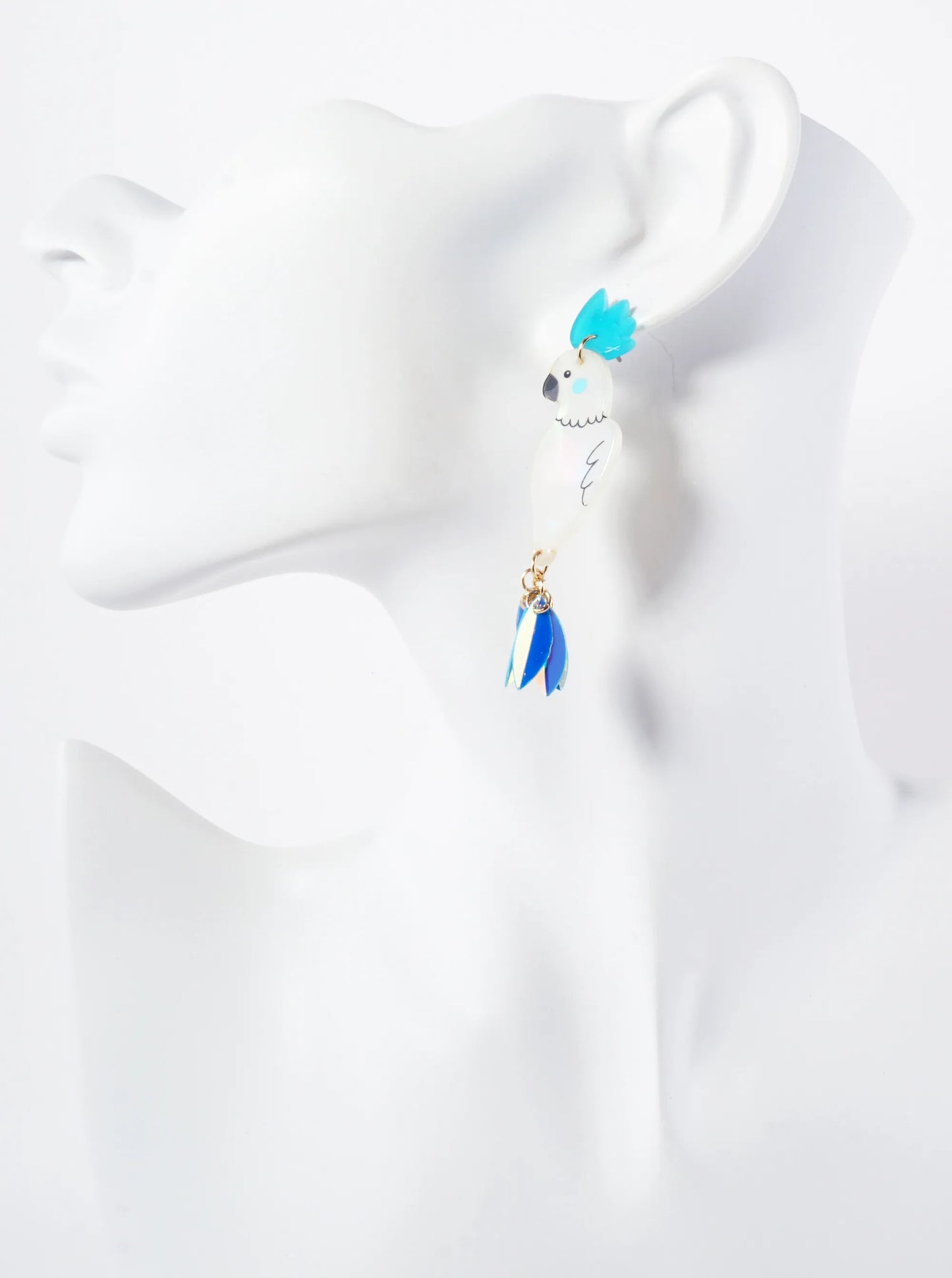 Acetate Parrot Tropical Bird Statement Earrings