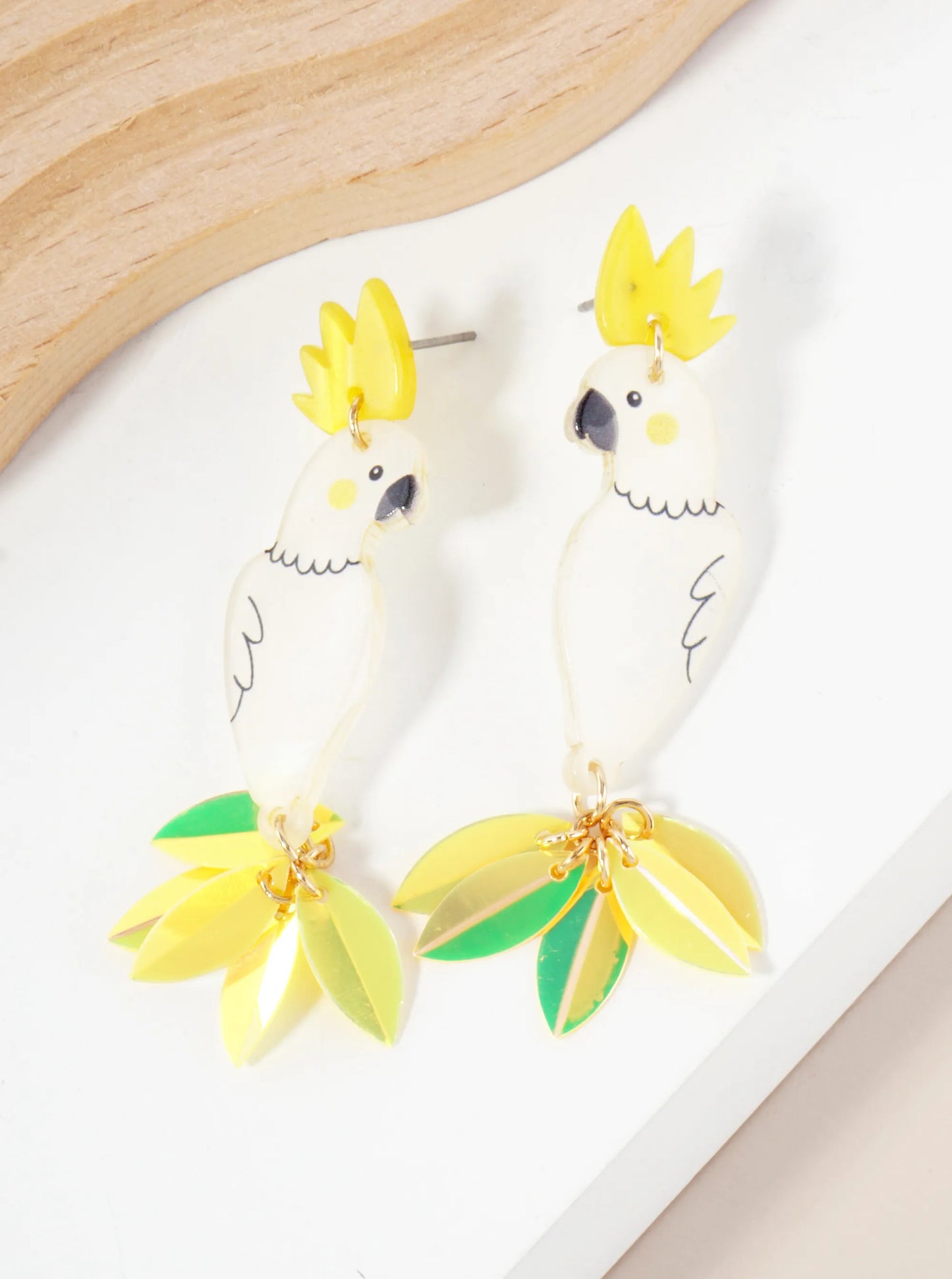 Acetate Parrot Tropical Bird Statement Earrings