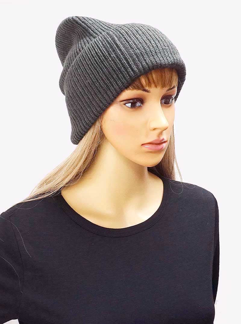 Acrylic Knit Ribbed Beanie