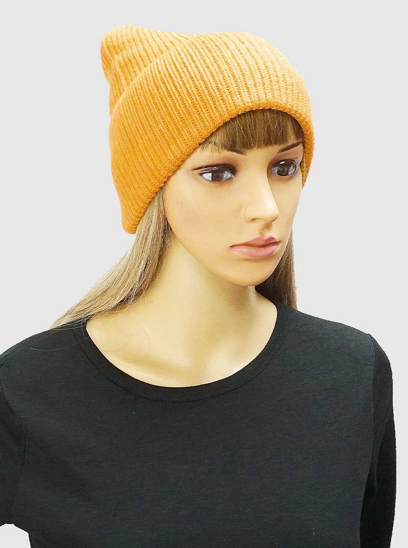 Acrylic Knit Ribbed Beanie