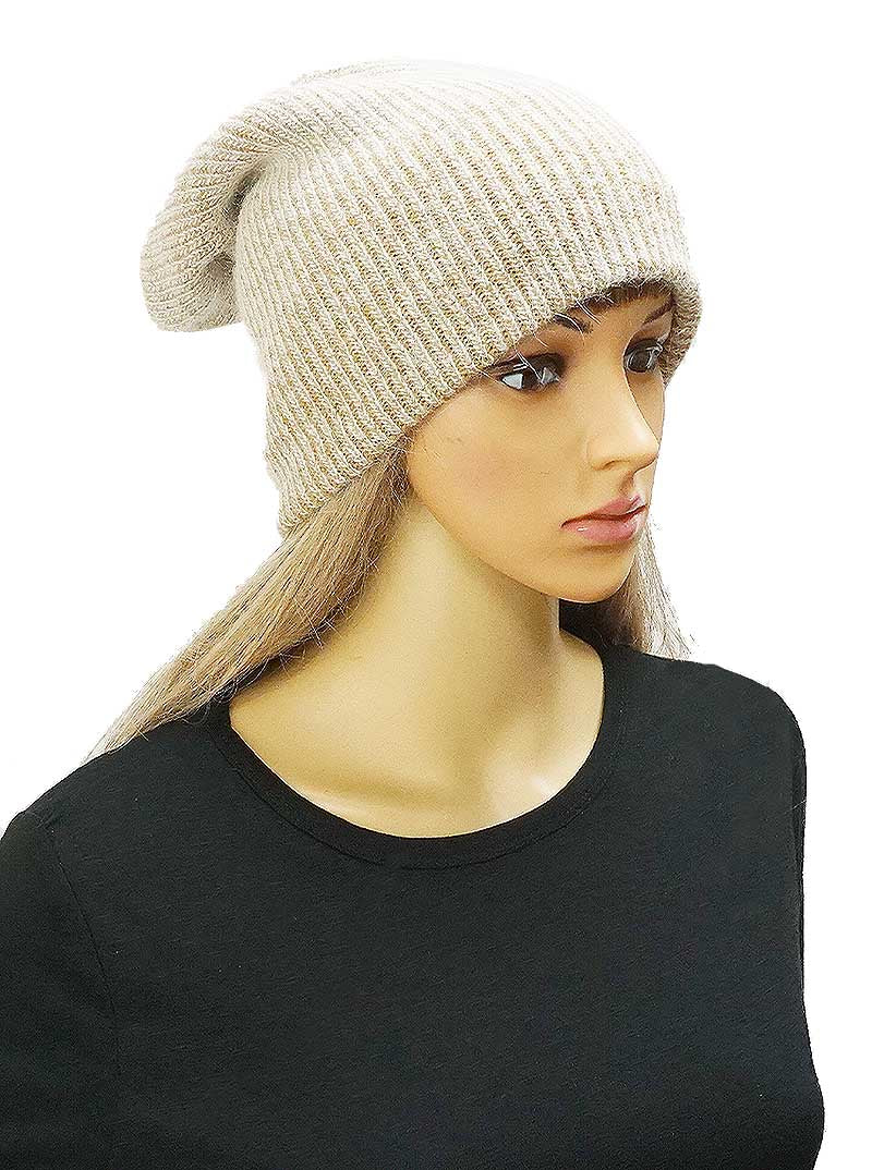 Acrylic Knit Ribbed Hipsster Beanie