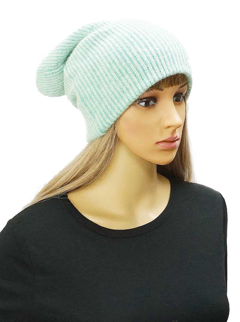 Acrylic Knit Ribbed Hipsster Beanie