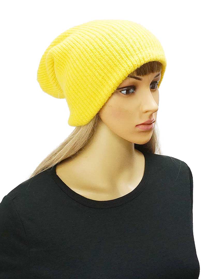 Acrylic Knit Ribbed Hipsster Beanie