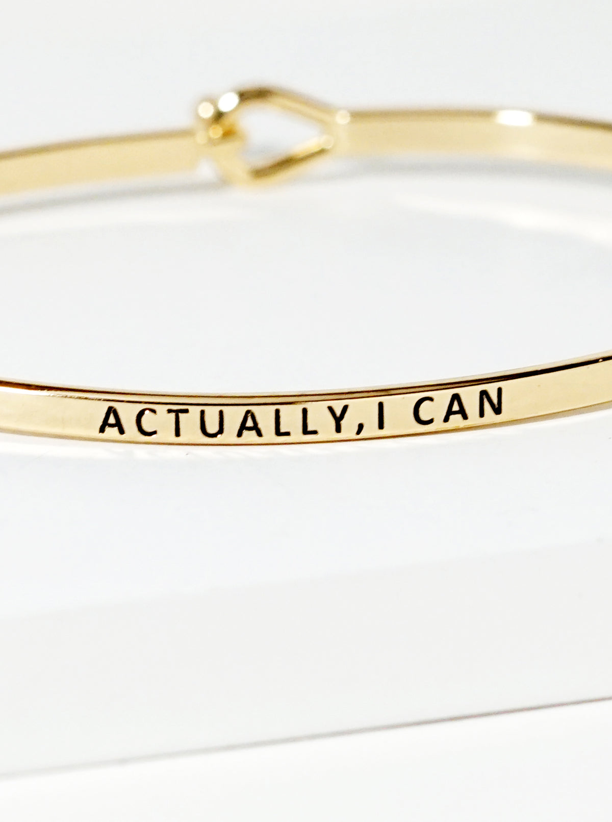 Actually I Can Engraved Inspirational Bangle Bracelet