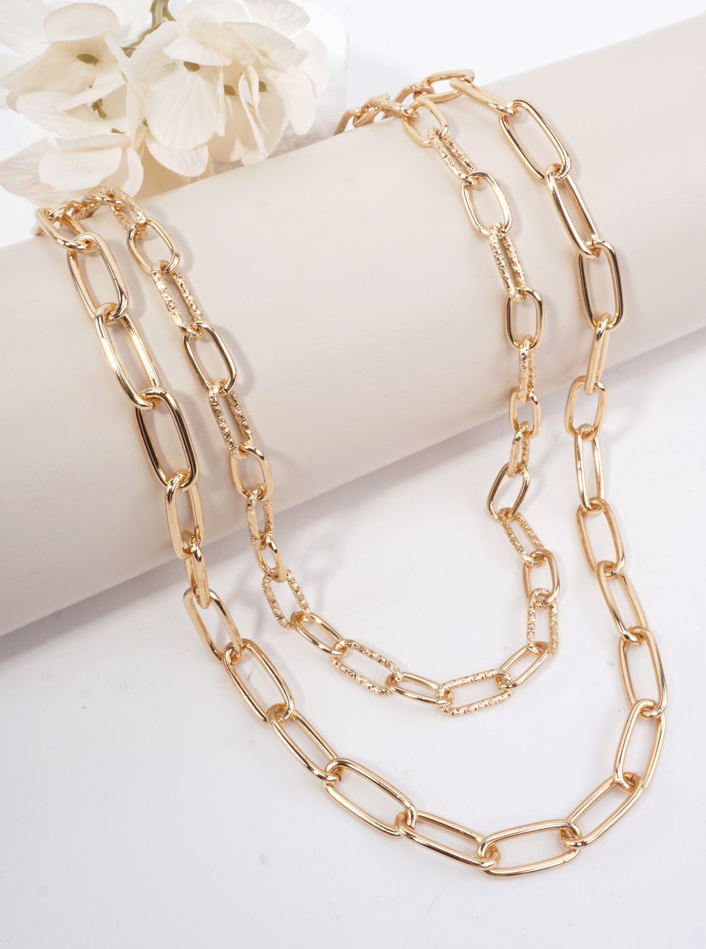 Adjustable Layered Link Necklace