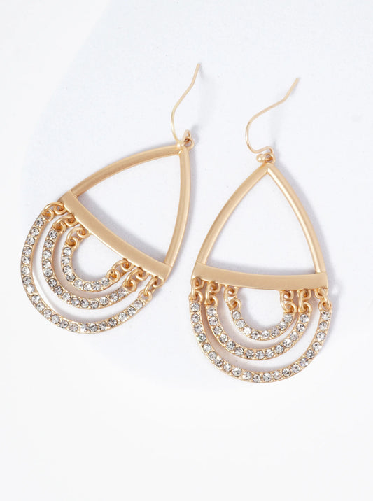 Adorned With Stones Teardrop Dangle Earrings