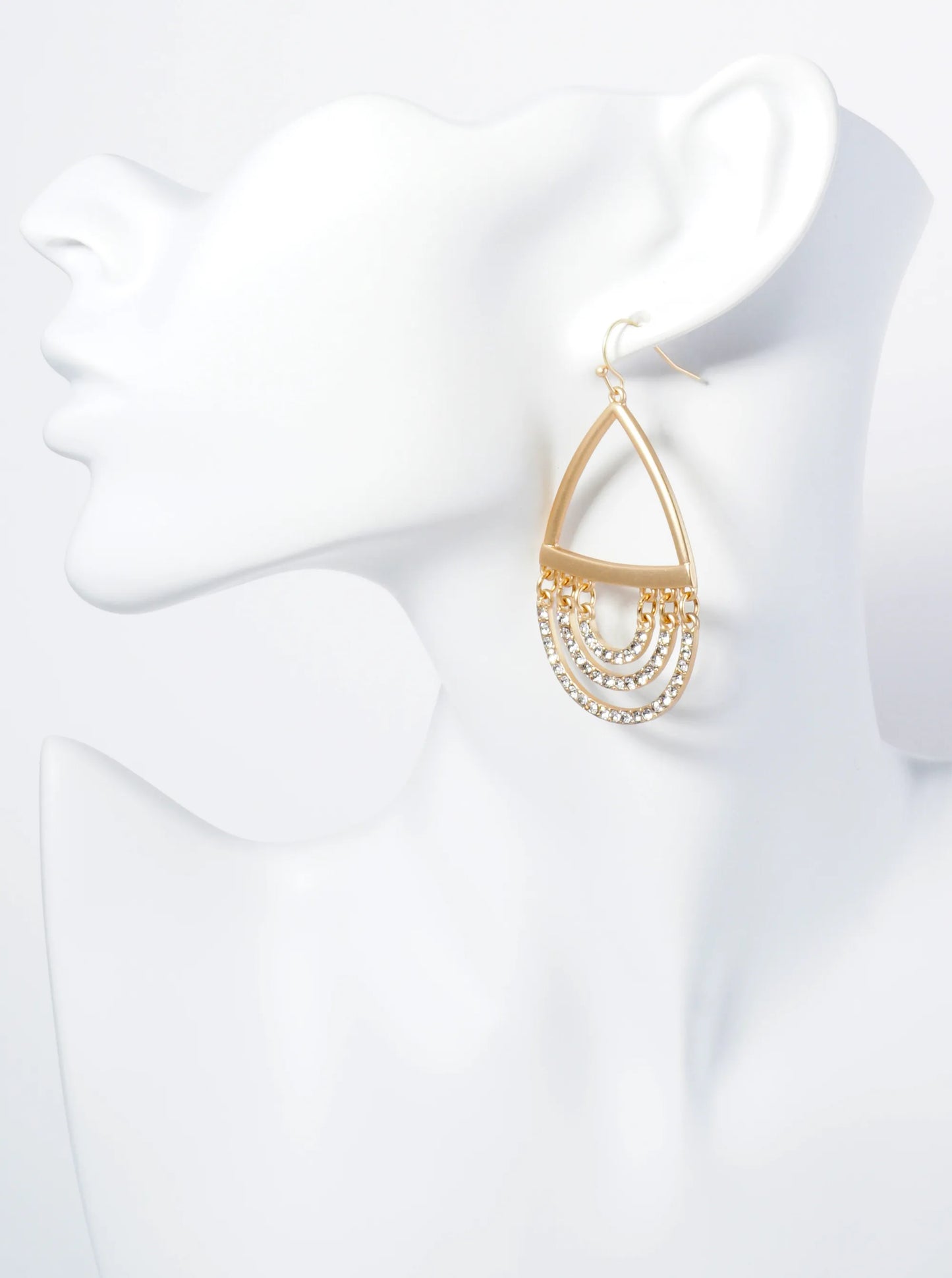 Adorned With Stones Teardrop Dangle Earrings