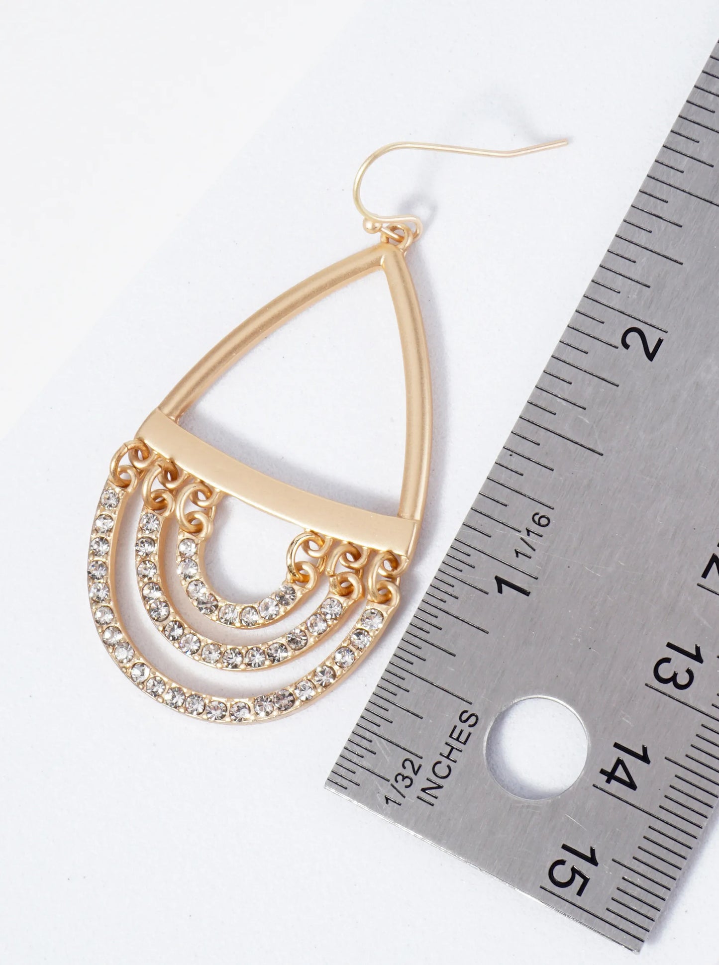 Adorned With Stones Teardrop Dangle Earrings