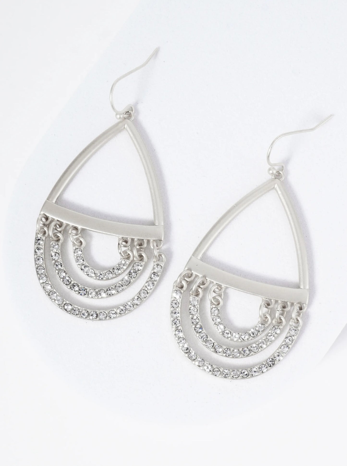 Adorned With Stones Teardrop Dangle Earrings