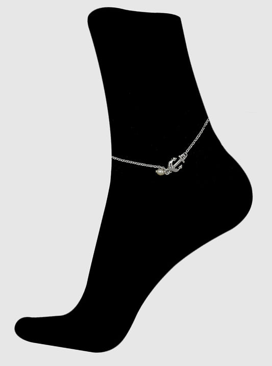 Anchor Freshwater Charm Nautical Anklet