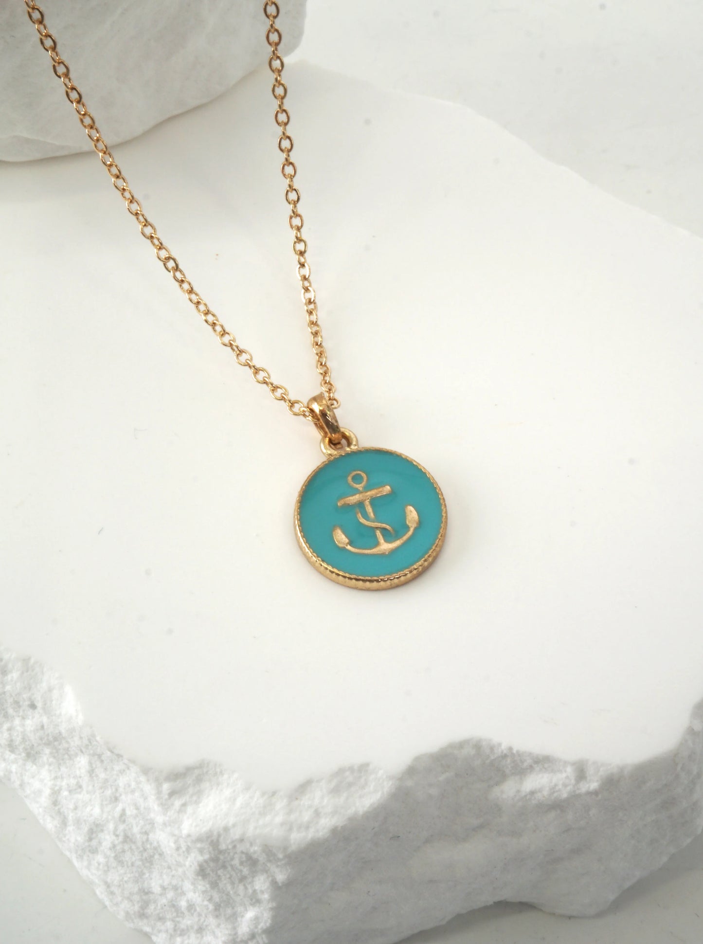 Anchor Geometric Pendant Necklace