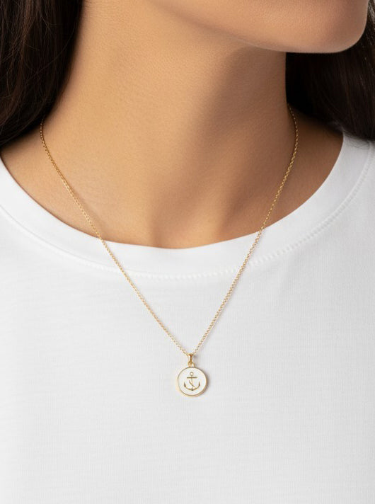 Anchor Geometric Pendant Necklace