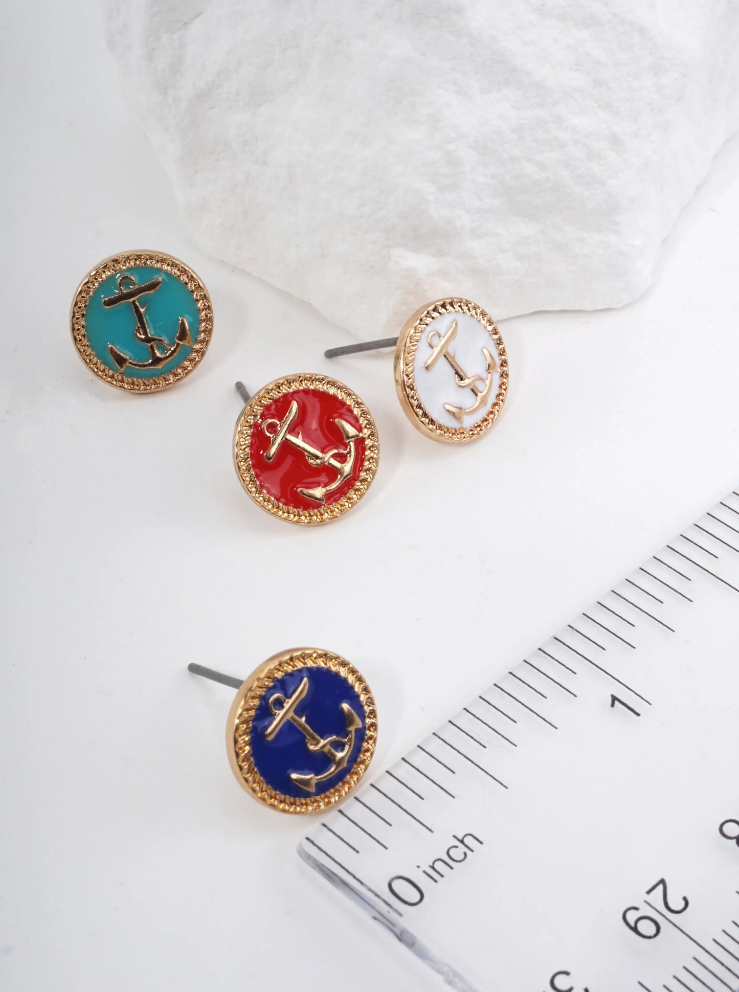 Anchor Motif Braided Stud Earrings