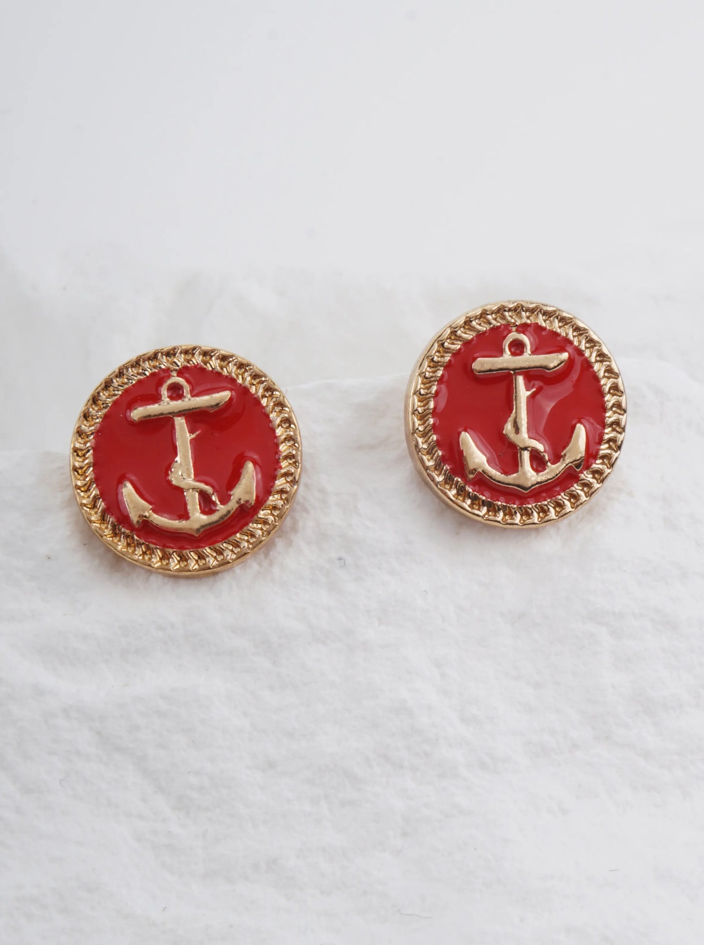 Anchor Motif Braided Stud Earrings