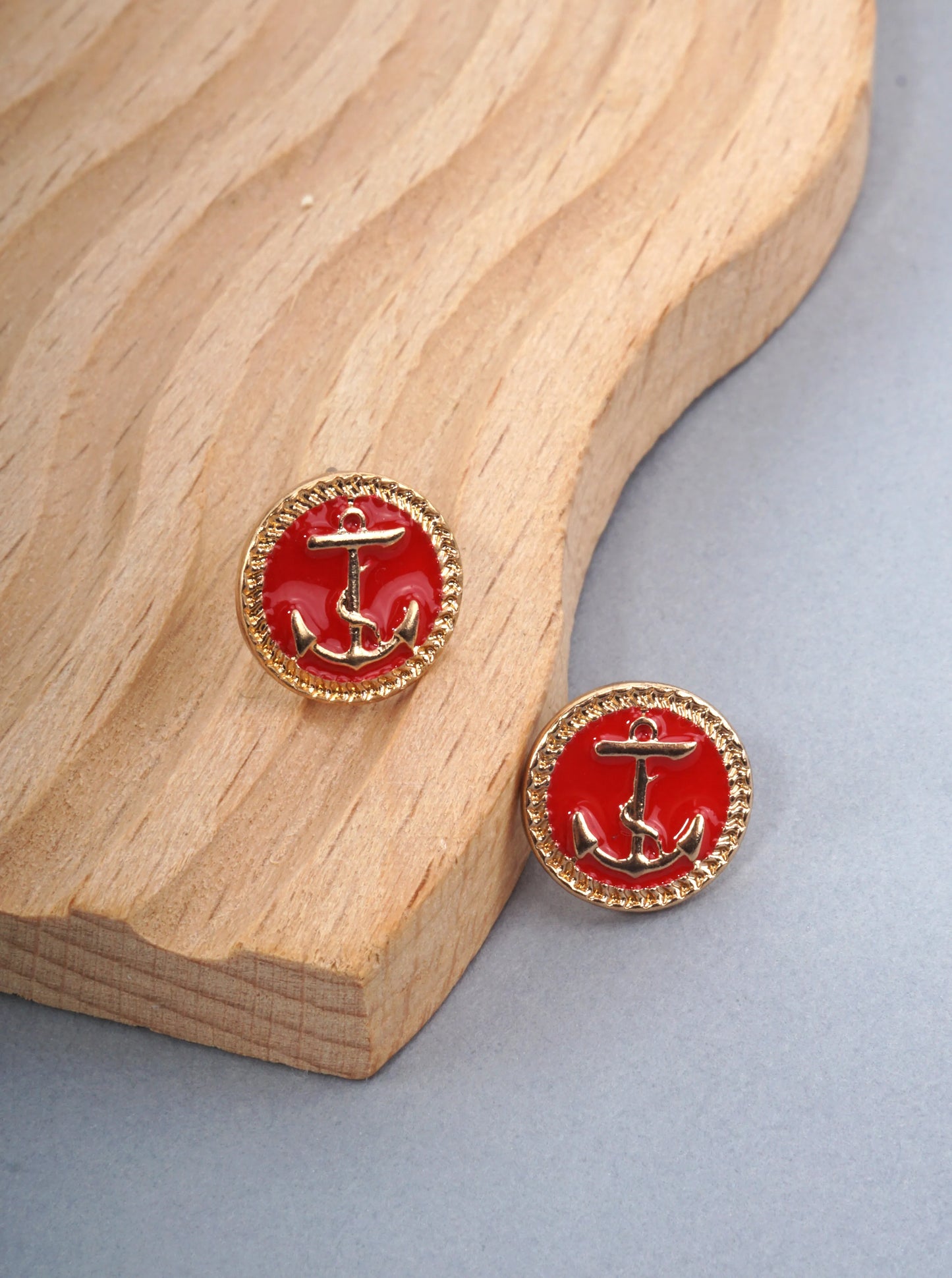 Anchor Motif Braided Stud Earrings
