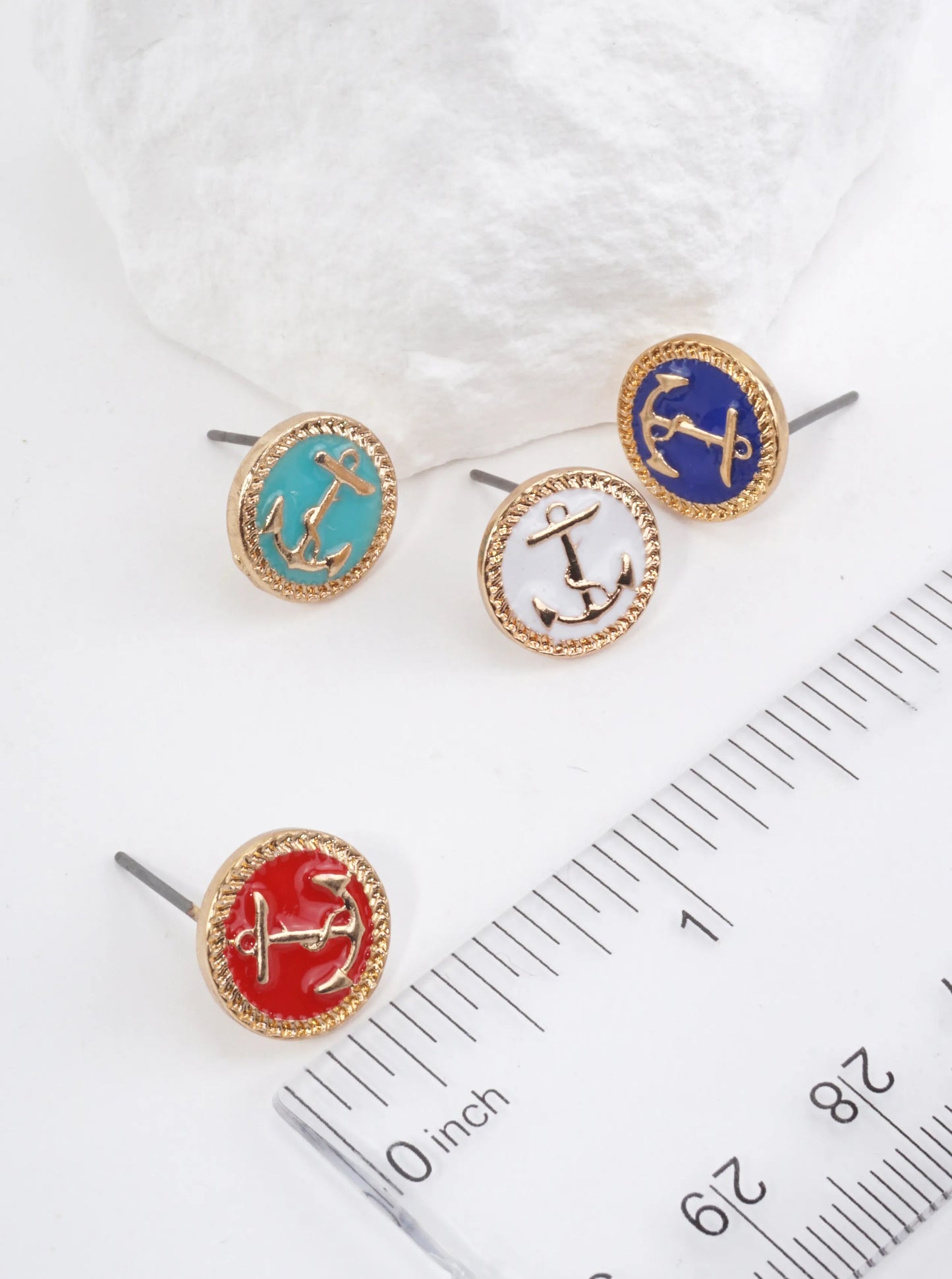 Anchor Motif Braided Stud Earrings