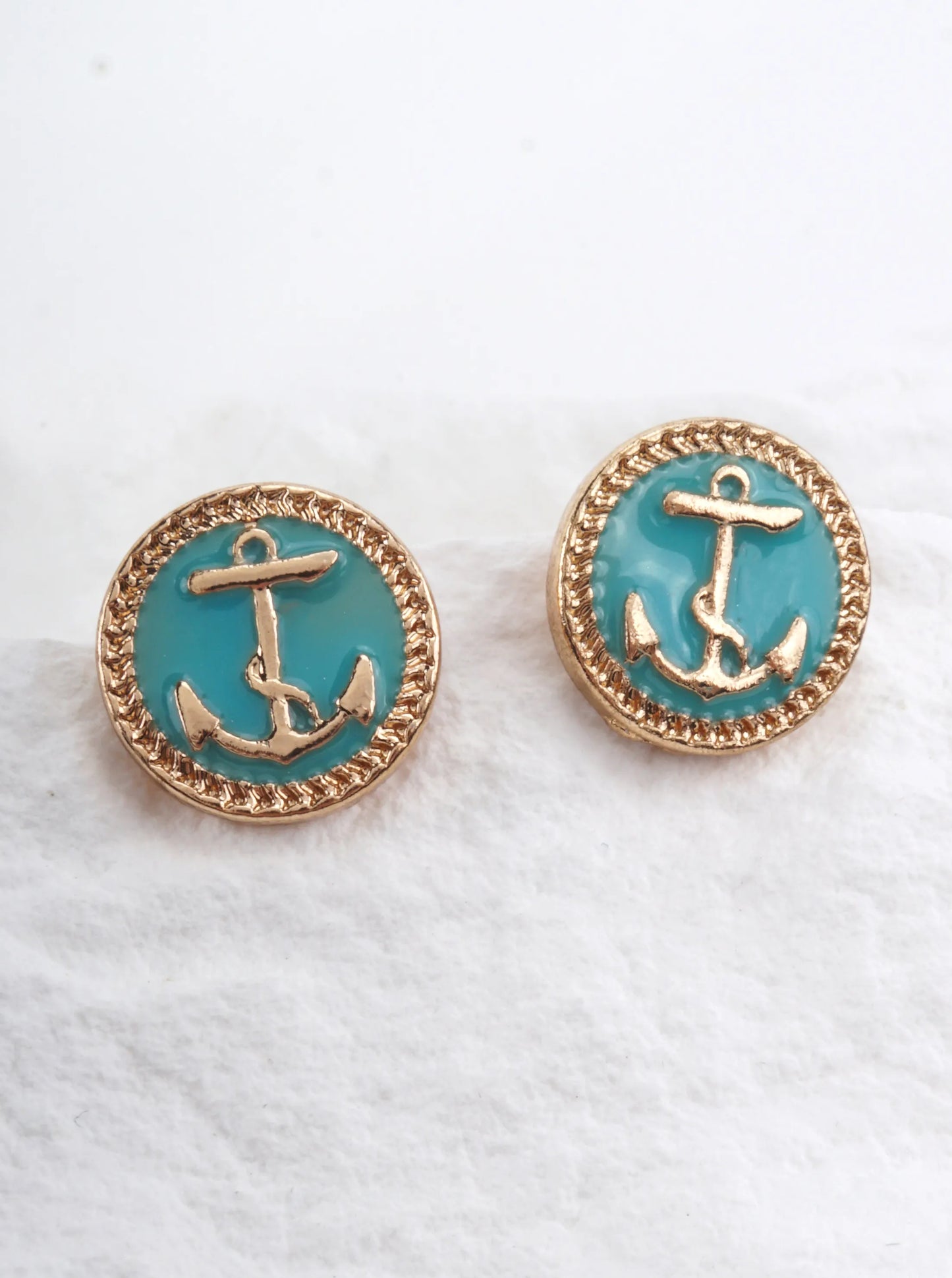 Anchor Motif Braided Stud Earrings