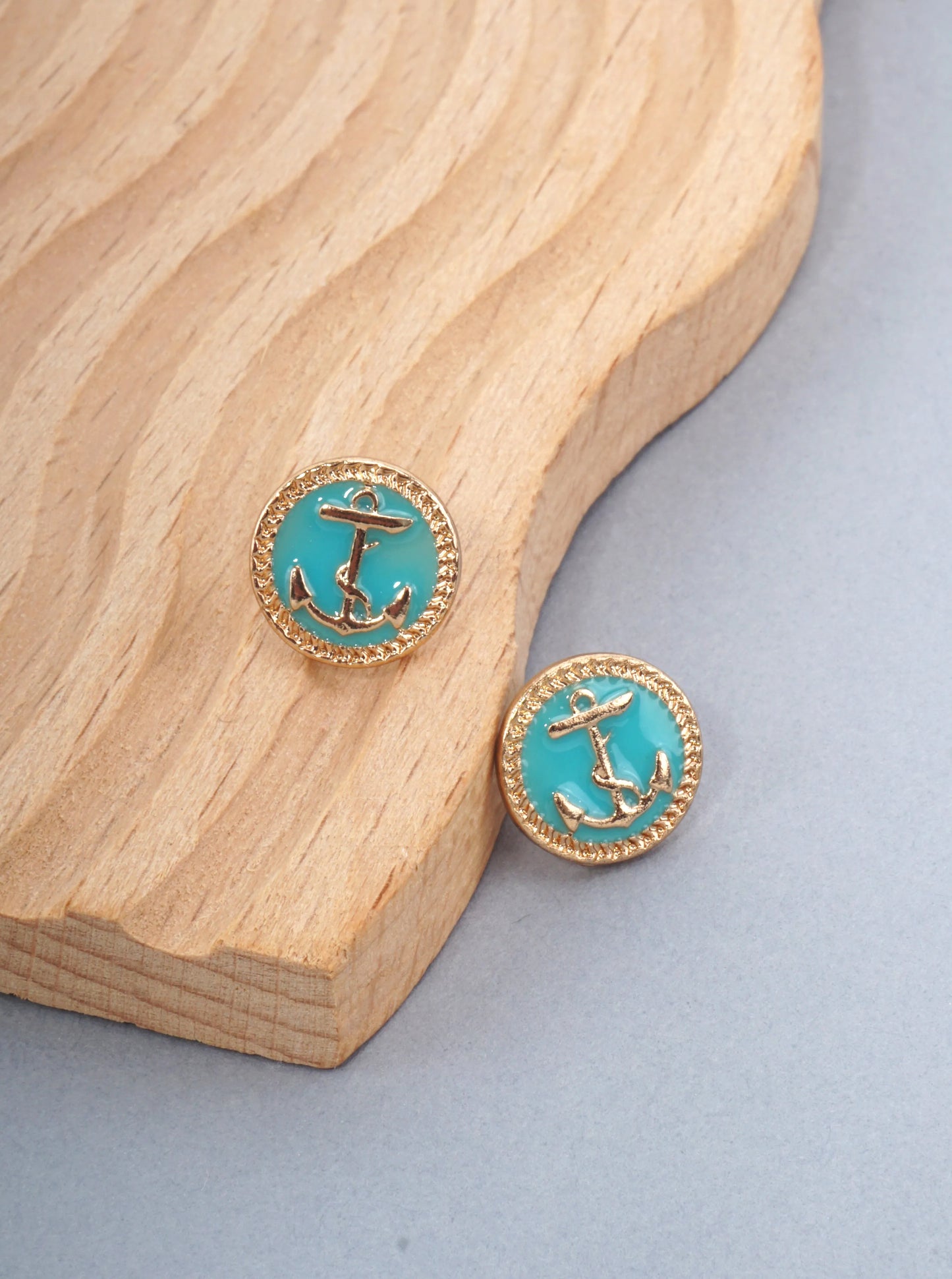 Anchor Motif Braided Stud Earrings