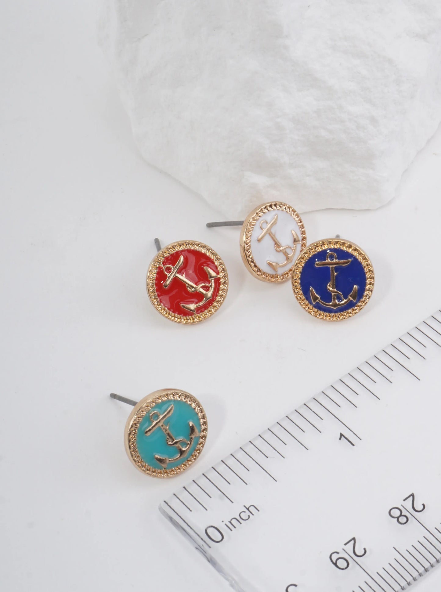 Anchor Motif Braided Stud Earrings