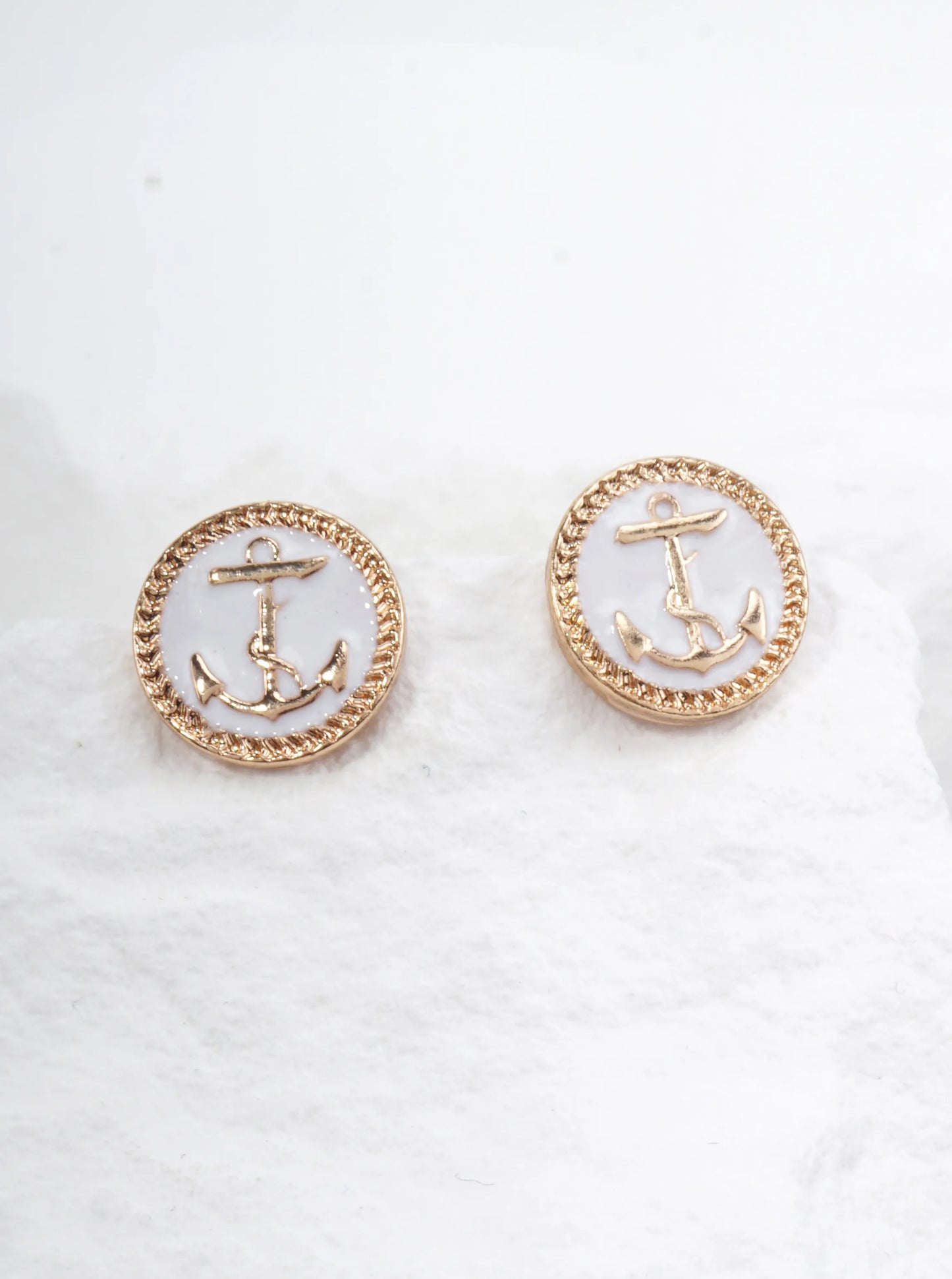 Anchor Motif Braided Stud Earrings