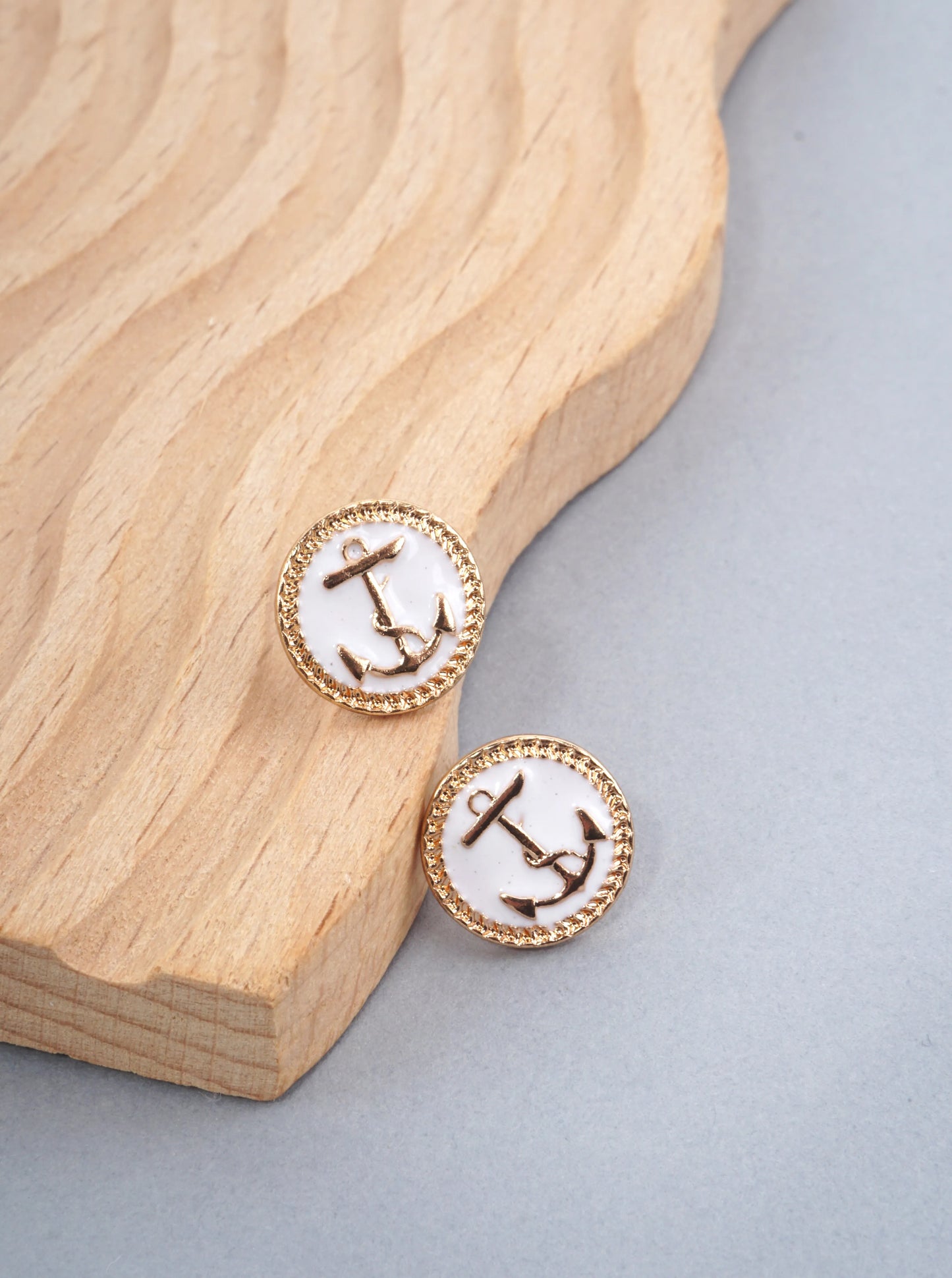 Anchor Motif Braided Stud Earrings