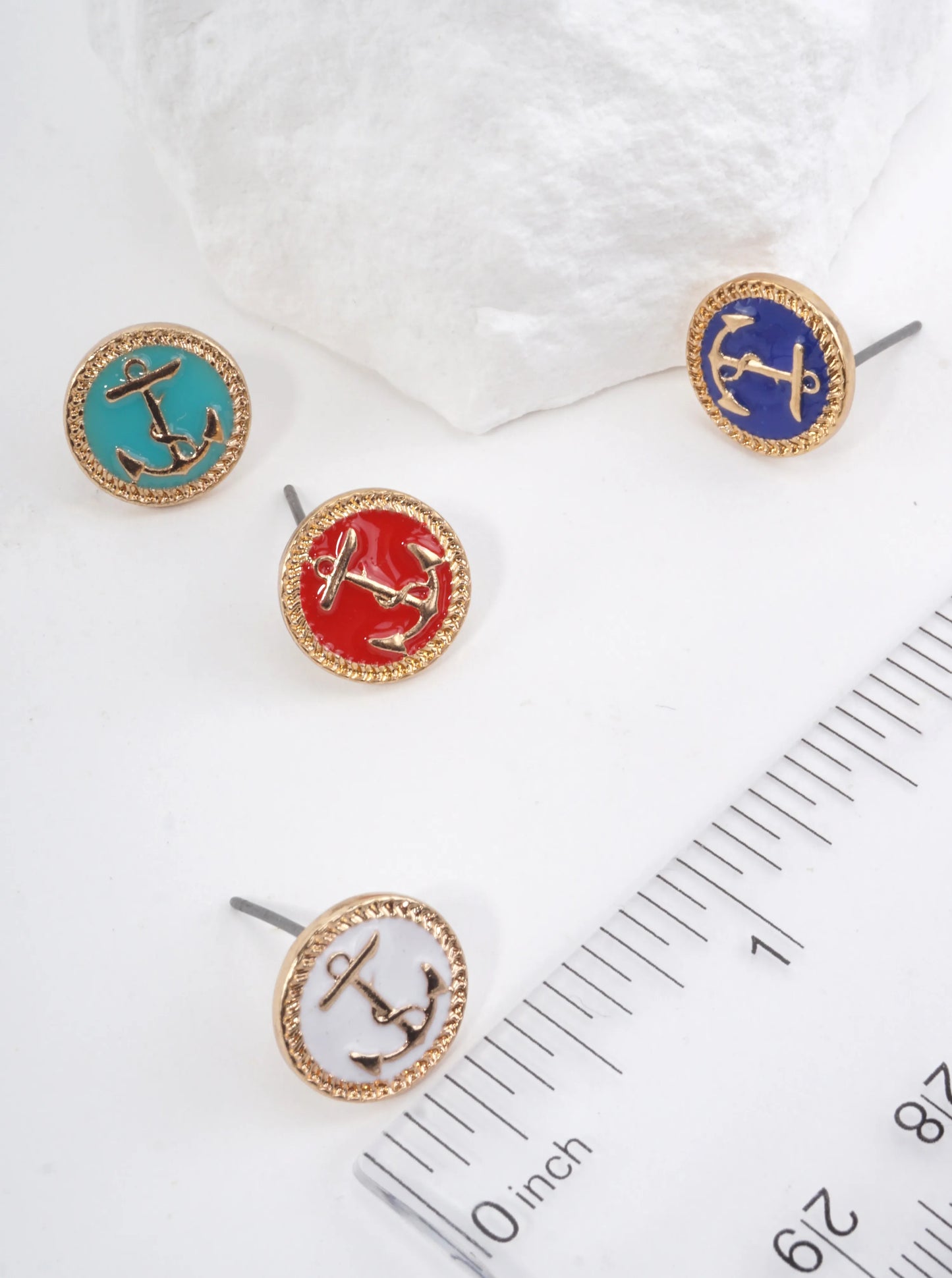 Anchor Motif Braided Stud Earrings
