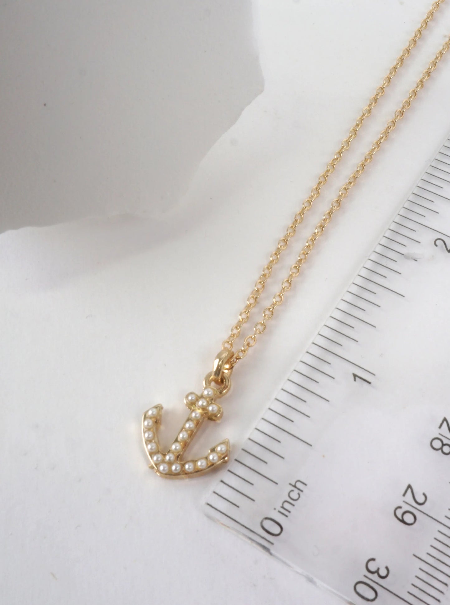 Anchor Pendant Textured Necklace