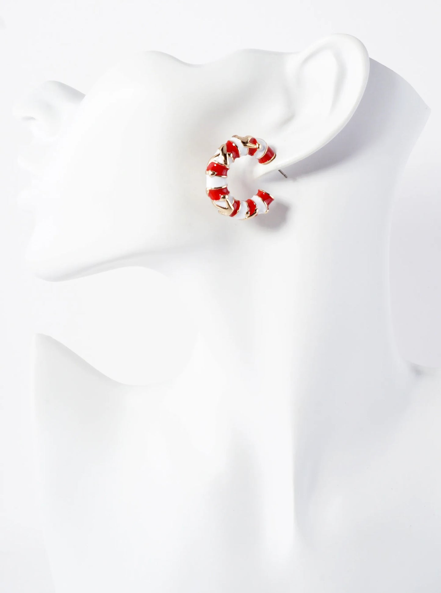 Anchor-Textured 27mm Enamel Nautical Hoop Earrings