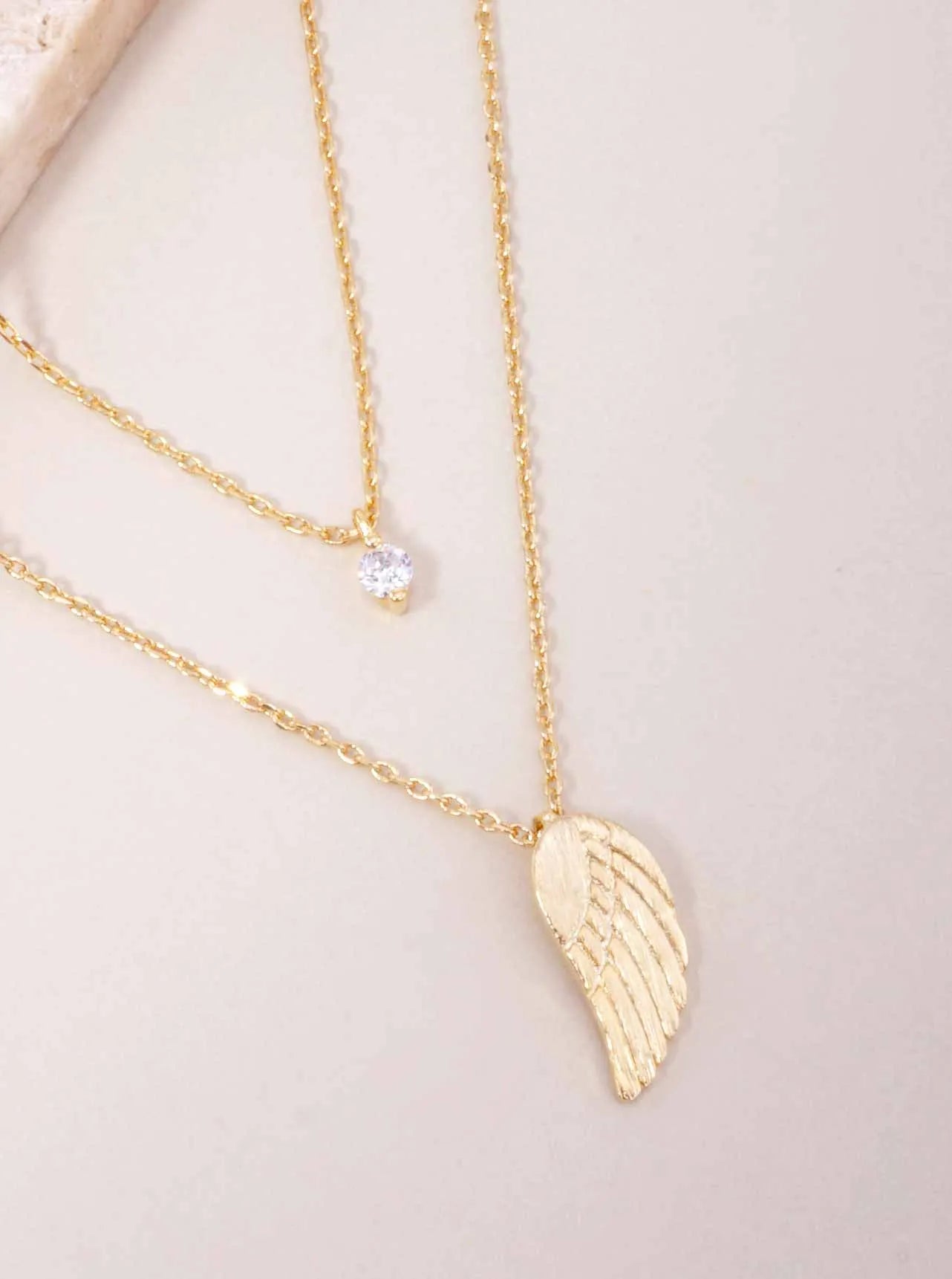 Angel-Wing 18K-Gold-Dipped Layered Necklace