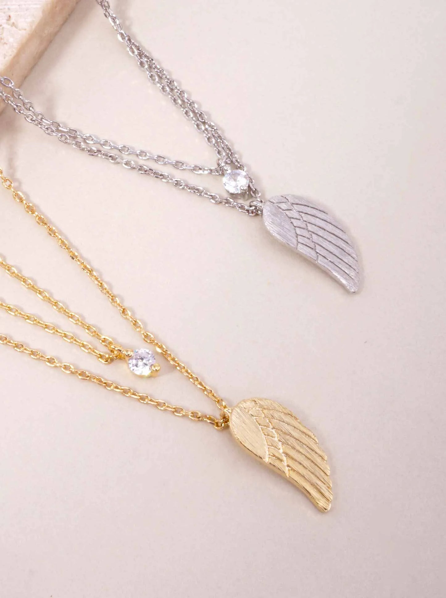 Angel-Wing 18K-Gold-Dipped Layered Necklace
