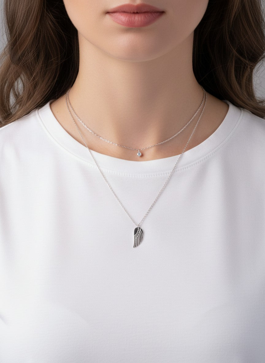 Angel-Wing 18K-Gold-Dipped Layered Necklace