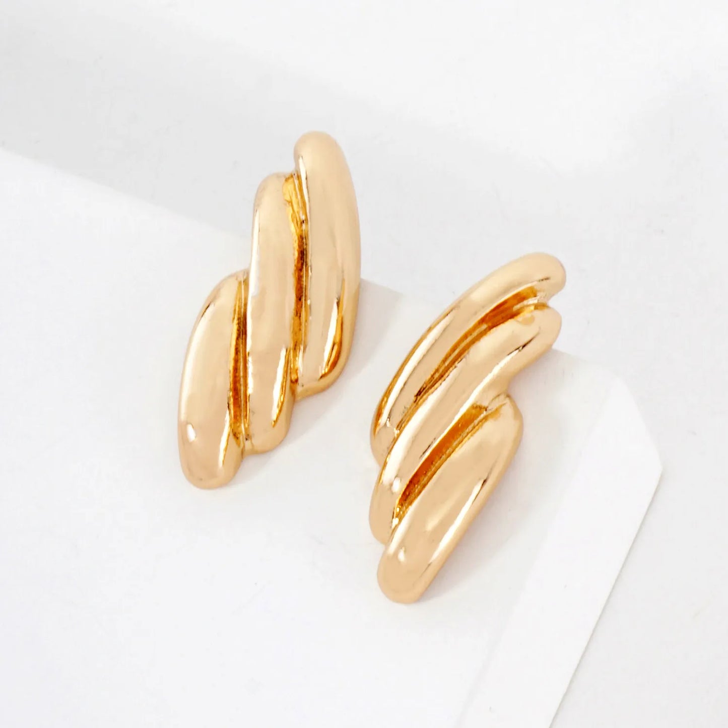 Angel-Wing Inspired Metal Earrings With-Titanium-Post