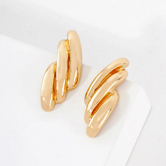Angel-Wing Inspired Metal Earrings With-Titanium-Post