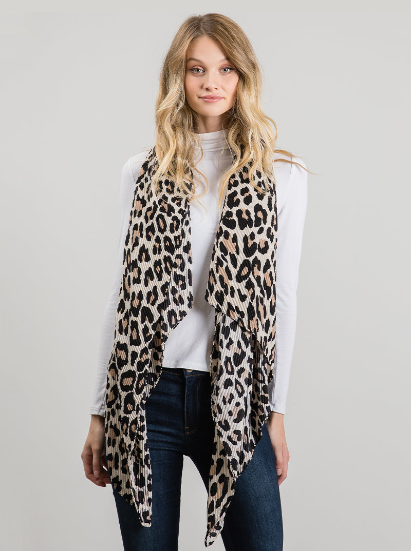 Animal Leopard-Print Polyester Oblong Scarf