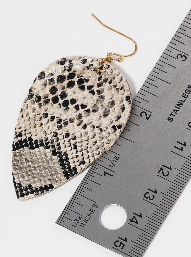 Animal Pattern Leatherette Dangle Drop Earrings