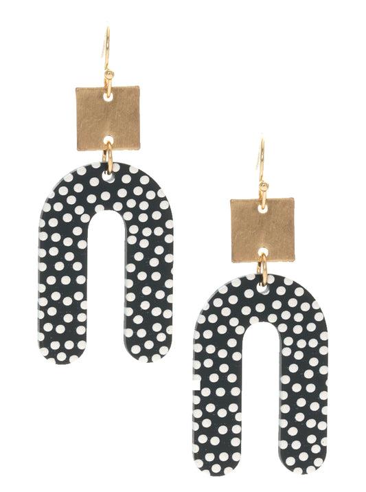 Animal Printed Acrylic Arch Dangle Drop Earrings