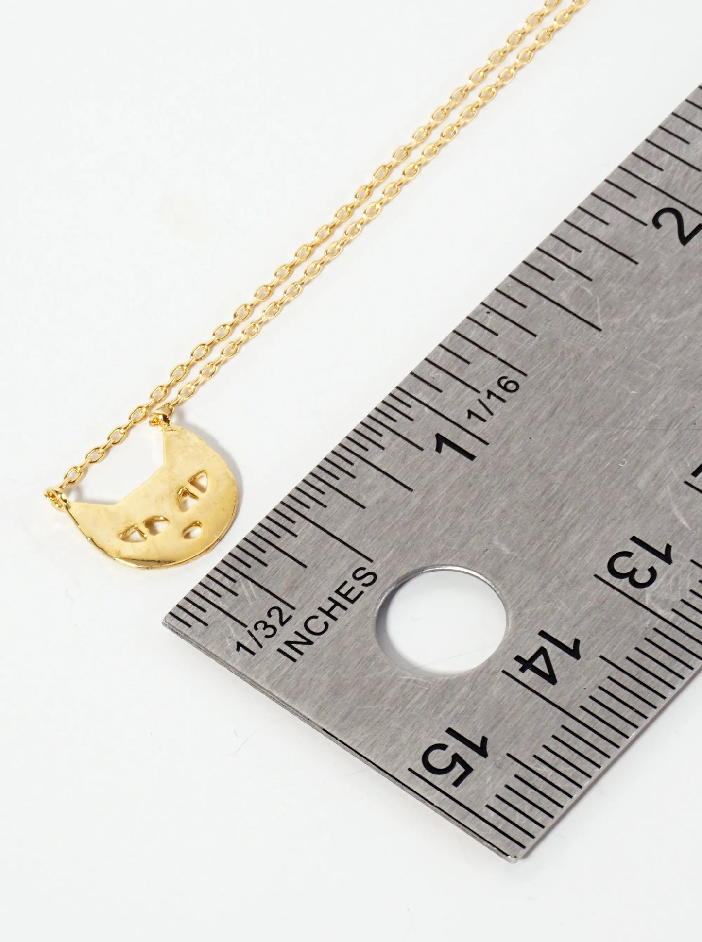 Animal-Theme 18K-Gold-Dipped Brass Cat Face Pendant Necklace
