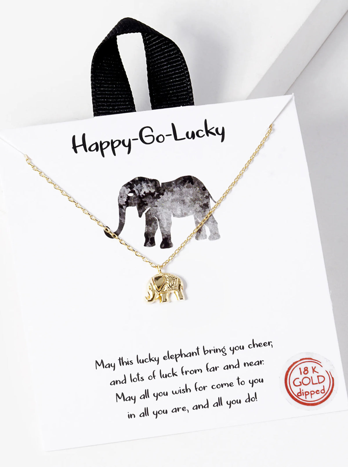 Animal-Theme 18K-Gold-Dipped Brass Elephant Pendant Necklace